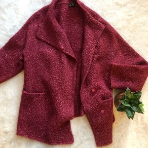 Eileen Fisher wool and alpaca open front jacket